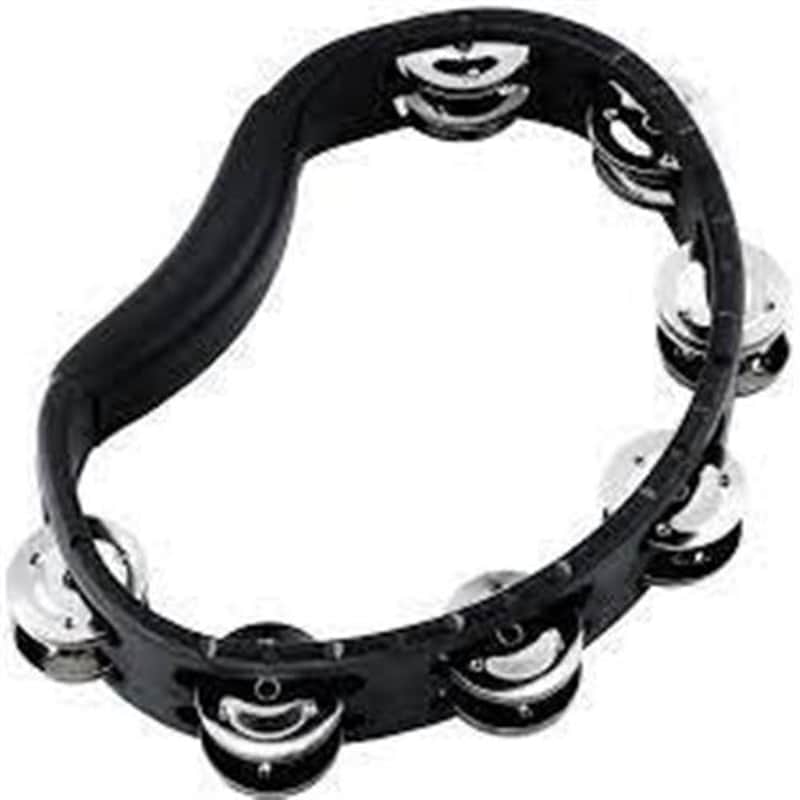 Meinl Headliner Tambourine Guiro Steel Jingles Black image 1