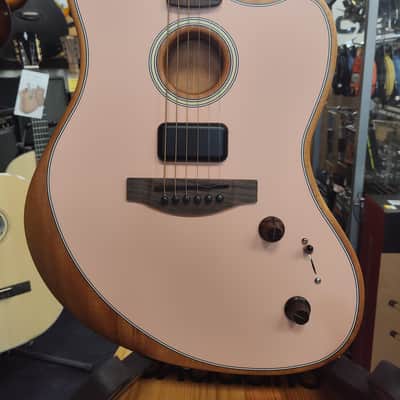 Fender American Acoustasonic Jazzmaster w/ Case - Shell Pink image 1