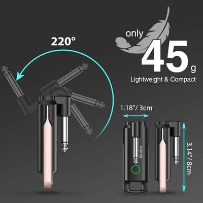 UHF Wireless Guitar System with 70 Channels for Guitar Bass (Pink) | Rechargeable Wireless Guitar Transmitter Receiver Audio Wireless Guitar Transmitter and Receiver for Electric Instruments image 2