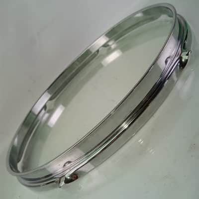 Rogers 12"Tom Drum Rim/Hoop Powertone Vintage 60s Triple-Flange Chrome Dayton,OH image 2