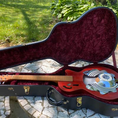 Larry Pogreba Hubcap Resonator W/HSC Red image 1
