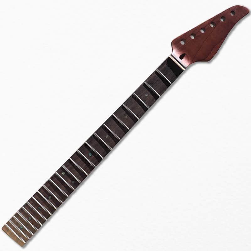 Roasted Flame Maple Guitar Neck | Dark Rosewood Fretboard | Stainless Steel Frets | Abalone Inlays image 1