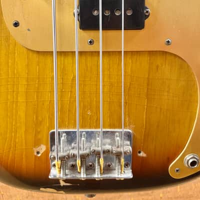 Fender Precision Bass Gold Guard 1959 - Sunburst Ash Body Lightweight image 15
