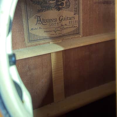 Alvarez Model 5021 12-String Dreadnought Acoustic Guitar Gloss Natural w/ Case image 10