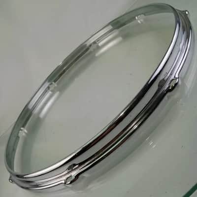 Slingerland 14" 8-Lug Chrome over Brass Stick-Saver Snare Drum/Floor Tom COB Rim/Hoop image 3