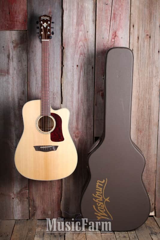 Washburn HD100SWCEK Heritage Dreadnought Cutaway with Electronics Natural image 1