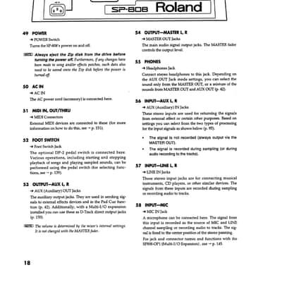 Roland SP-808 — Owners Manual User Guide Instructions — 196 Pages — USA Made image 9