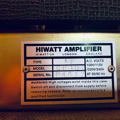 HIWATT CP103 Signature Series Custom 100W Pete Townsend image 3