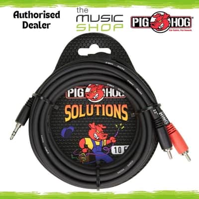 Pig Hog Solutions 10ft Stereo Breakout Cable, 3.5mm TRS to Dual RCA - PB-S3R10 image 1