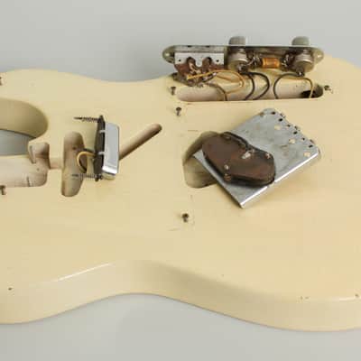 Fender  Telecaster Solid Body Electric Guitar (1955), ser. #10608, original tweed hard shell case. image 15