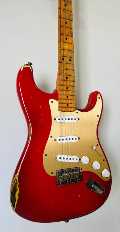 Fender Stratocaster  Fiesta Red Relic with Stainless Steel Frets & Seymour Duncan Pickups image 1