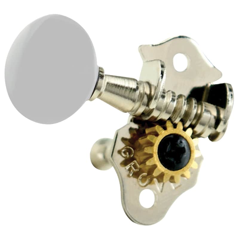 Grover Grover Sta-tite Ukulele Pegs (Set of 4) ~ Nickel ~ Whit...