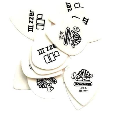 Dunlop Guitar Picks  12 Pack  Tortex White   Jazz III Size  .88mm  478P.88