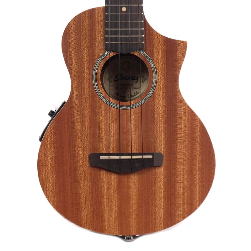 Ibanez UEW5EOPN Sapele Open Pore Concert Ukulele with Cutaway, Electronics image 2