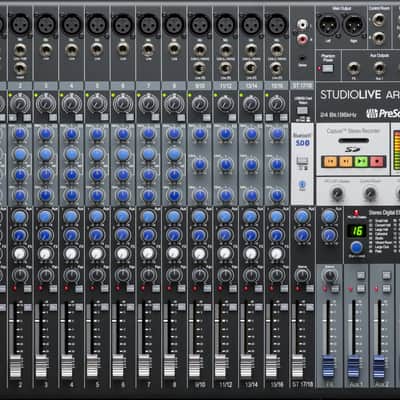 Presonus StudioLive AR16C 16-Ch USB Live Sound/Studio Mixer+Headphones+Stand+Mic image 3