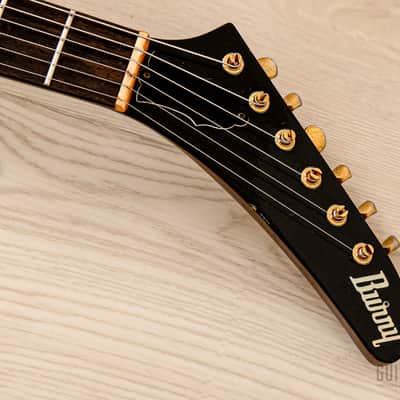 1990s Burny REX-80 Explorer Vintage Electric Guitar Walnut w/ Case, Japan Fernandes image 4