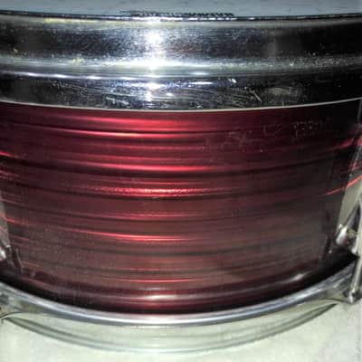 Toledo 6 lug snare 14" x 5 1/2 " 1960's Burnished Red Strata? image 6