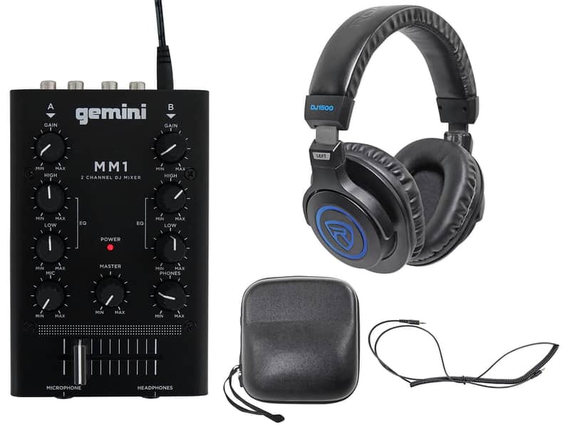 Gemini MM1 Pro Audio Pocket-Sized 2-Channel DJ Mixer w/ 2-Band EQ + Headphones image 1