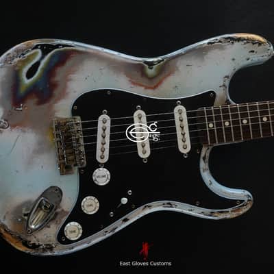 Fender Stratocaster Sonic Blue Heavy Aged Relic by East Gloves Customs image 11