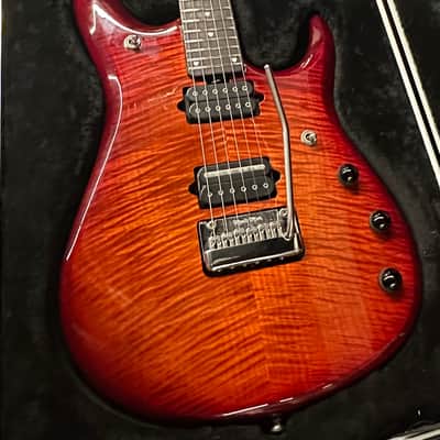 Ernie Ball Music Man John Petrucci Signature JP6 Figured Top 2020 - 2021 - Dragon Blood Flame image 1