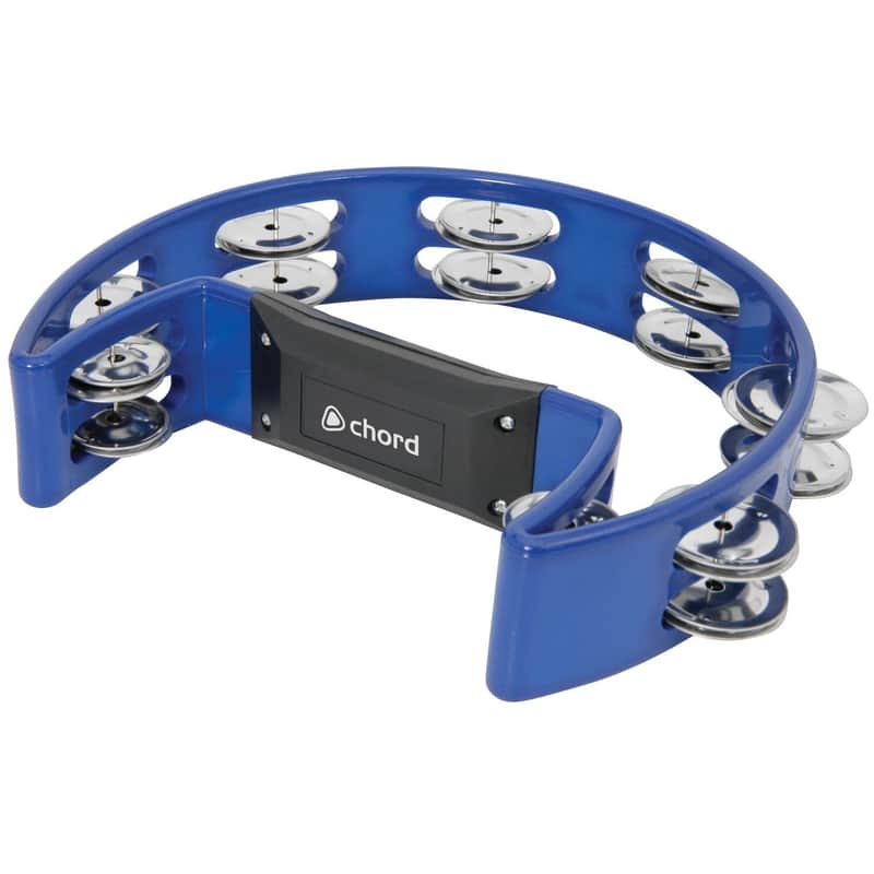 Chord BLUE Single D Half Moon Tambourine Jingles Shaker Percussion Instrument image 1