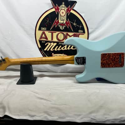 Fender Limited Edition American Professional II Stratocaster Thinline Semi-Hollow Body Electric Guitar - Transparent Daphne Blue image 8