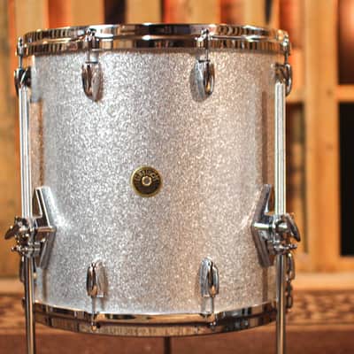 Gretsch USA Custom Silver Sparkle Nitron Drum Set - 14x18,8x12,14x14 - SO#1323839 image 5