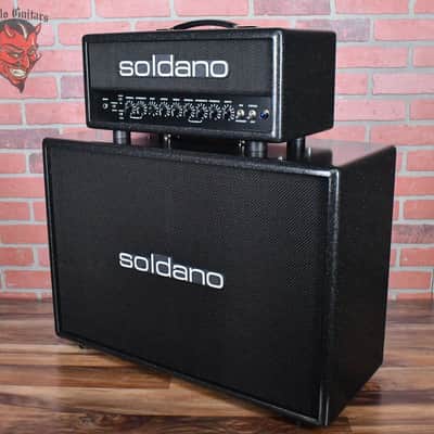 Soldano Custom Shop SLO30 30Watt All Tube Head w/ Matching 2x12 Cab Deep Space Tolex With Black Grill and Black Chicken Head Knobs image 3