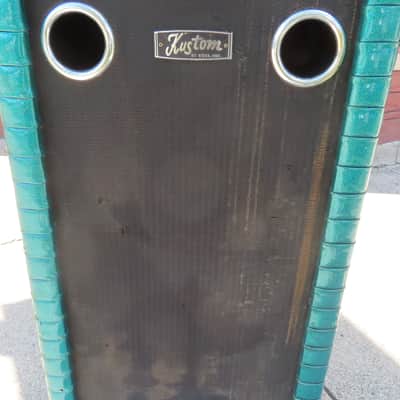 KUSTOM 1970 CASCADE GREEN 3-15" ORIGINAL CABINET EMPTY PICKUP ONLY SE. MICHIGAN RARE! image 4