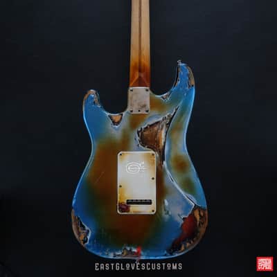 Fender Stratocaster 50th Anniversary Pelham Blue/Amber Paisley Made in USA Heavy Aged Relic image 18
