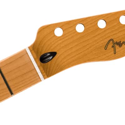 Fender Satin Roasted Maple Telecaster Neck, 22 Jumbo Frets, 12", Maple, Flat Oval Shape image 1