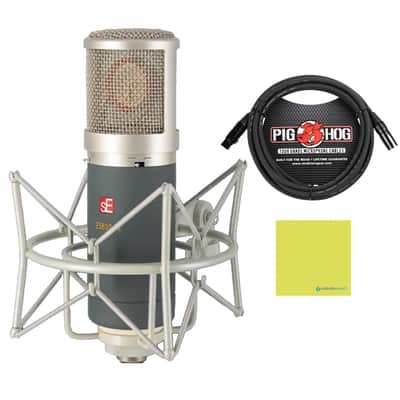 Liquid Audio sE Electronics Z5600a II Large-diaphragm Tube Condenser Microphone Bundle w/Pig Hog PHM10 8mm Mic Cable Polishing Cloth image 1