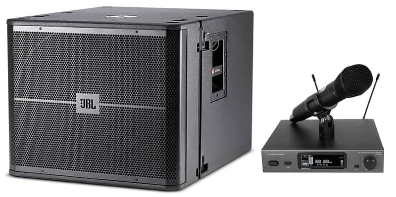 JBL VRX918SP Powered 18" 1500w Flyable Subwoofer Sub w/DSP+Audio Technica Mic image 1