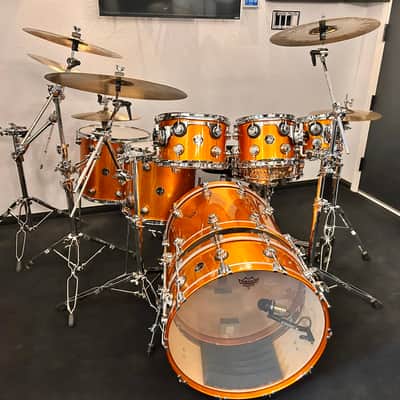 DW Collector’s Series Custom 2001 - Tangerine Halo Flake with Hardware and Hard Shell Cases image 2