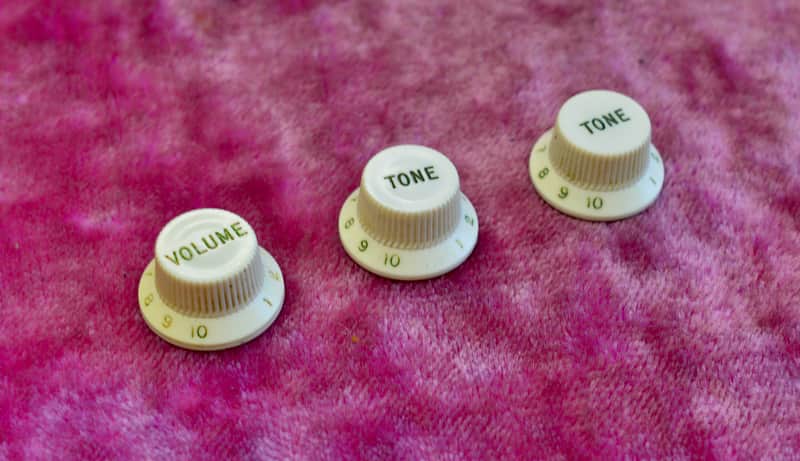 Vintage 1960's Fender Stratocaster Knob Set - Pre-CBS Control Knobs 1963 1964 Volume Tone image 1