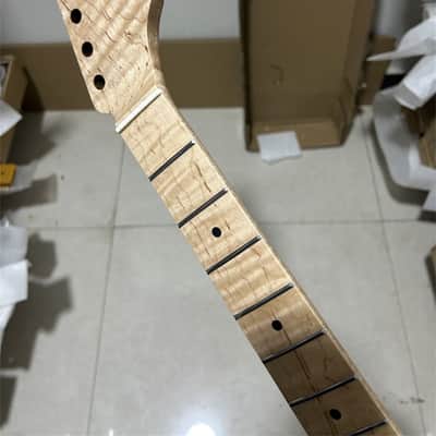Matte 22Fret Flame Maple Electric guitar neck part 25.5inch wheel truss image 4