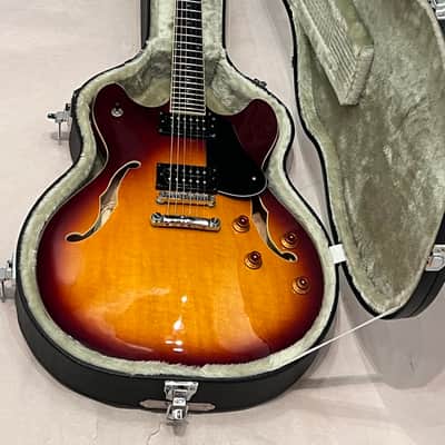 Washburn HB30TS Semi Hollow Body electric guitar made in Korea w case 2003 - Tobacco Sunburst image 14