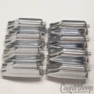 *Rogers 8x Beavertail Bass Drum Lugs Chrome Dayton Powertone Hex Vintage 60s USA image 1