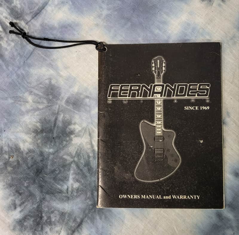 Vintage 2001 Fernandes Electric Guitar Hang Tag Owners Manual and Warranty Booklet image 1