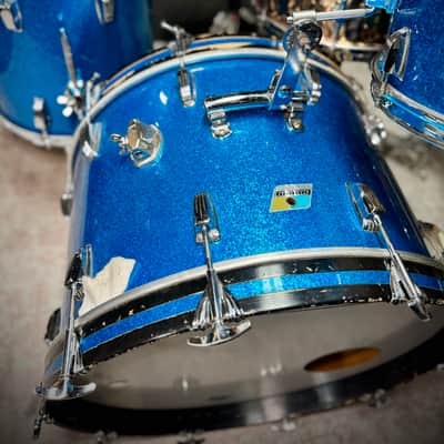 Ludwig Vintage Drum Set  1969 - Blue Sparkle image 4