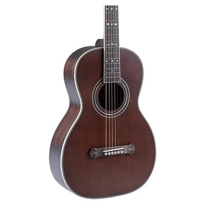 Washburn Victorian Parlor Acoustic Guitar, Vintage Brown image 16