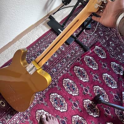 Thinline Telecaster/Partscaster w/ Bigsby (gold and white) image 3