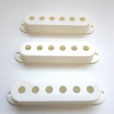 Set of 3 White Single Coil Pickup Cover Stratocaster style 52,5 mm image 2