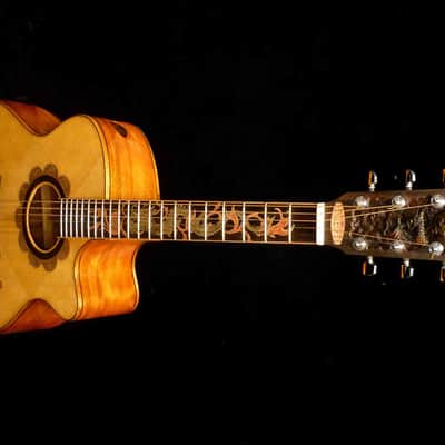 Blueberry Handmade Jumbo Acoustic Guitar Dragon Motif image 1