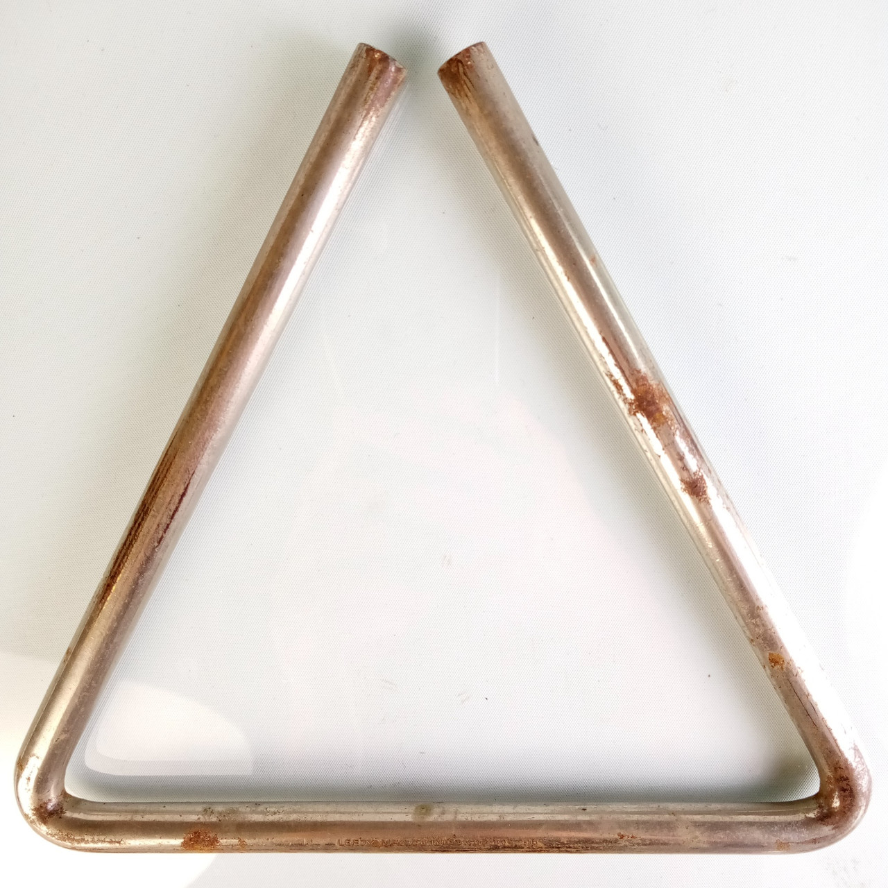 Leedy 1.3lb Triangle 8"x.5"Thick Vintage 20s Indianapolis USA Steel Percussion — main photograph