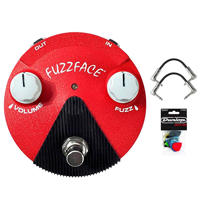Dunlop FFM6 BAND OF GYPSYS FUZZ FACE MINI FX Pedal 2 Patch Cable and 12 Picks Variety Pack image 1