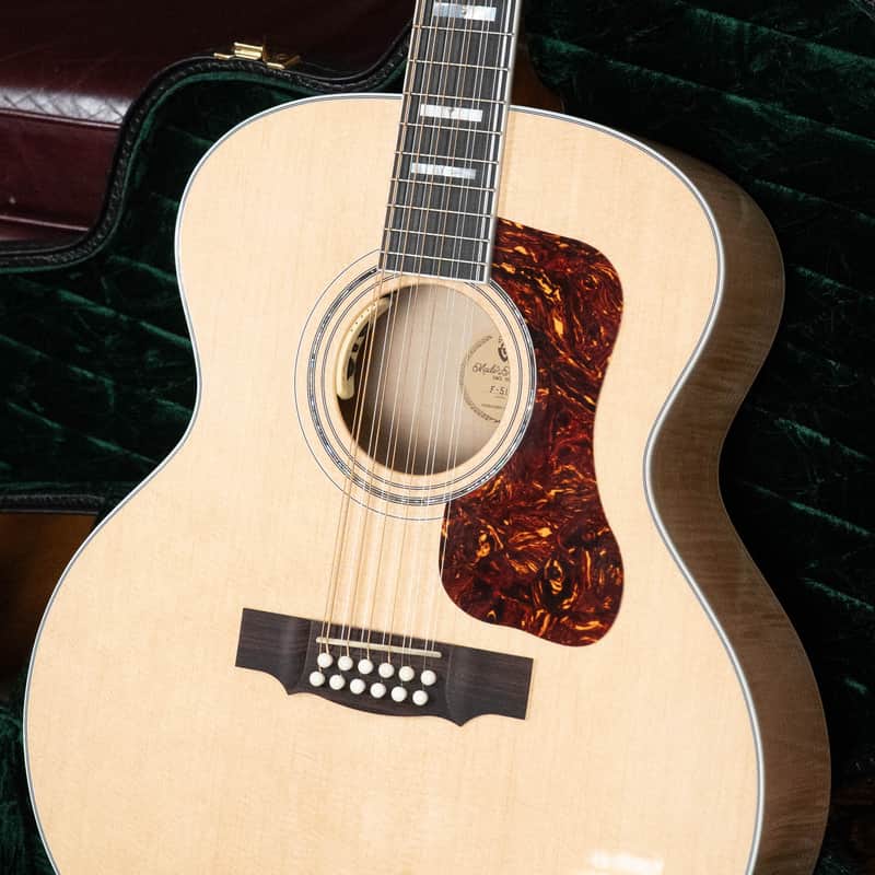 Guild F-512E Sitka/Flamed Maple 12 String Maple Blonde Jumbo Guitar w/LR Baggs Electronics #0556 image 1