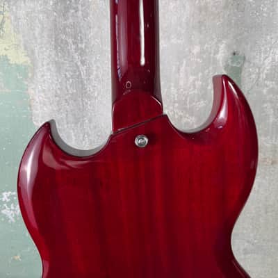 Vintage VS6V-CR Reissue Series Double Cut with Vibrola Tailpiece - Cherry Red image 9