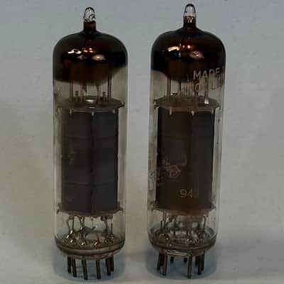 1960s Amperex EL84 6BQ5 x2 Matched Pair Vintage Holland Gray Plate D Getter!T462 image 2