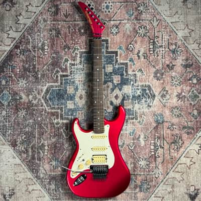 1980s Kramer Focus 3000 Vintage Metallic Pink Left Handed MIJ Made In Japan Electric Guitar W/ Original Gigbag! image 5